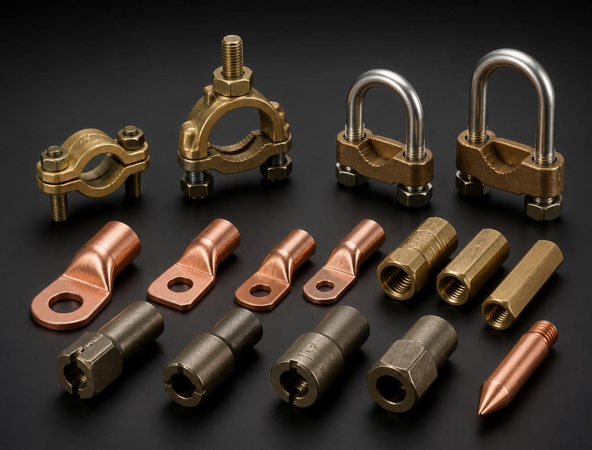 Earthing clamps, couplers, lugs and accessories