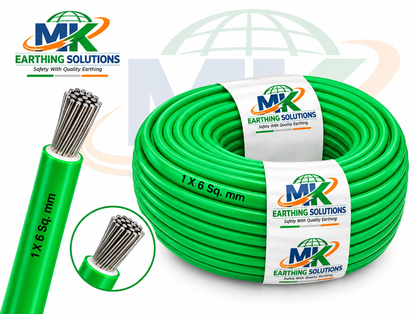 Green PVC Insulated Earthing Wire